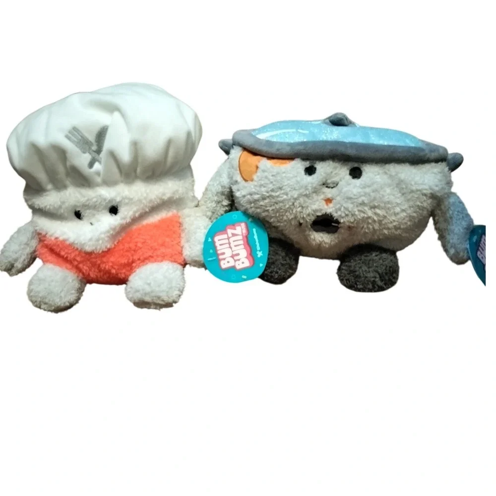 Bum Bumz Plush Toy Set Chef Cabel & Pot Sergio Kitchen Bumz Collection 7.5in NEW